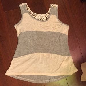 Pink Rose Lace Back Tank